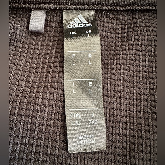 Adidas Black and White Three Stripes Double Knit Quarter Zip Pullover - Picture 9 of 11